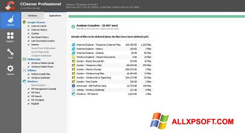 स्क्रीनशॉट CCleaner Professional Plus Windows XP