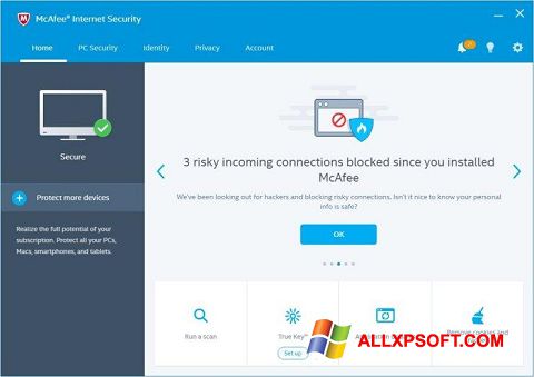 स्क्रीनशॉट McAfee Internet Security Windows XP