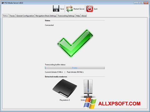 स्क्रीनशॉट PS3 Media Server Windows XP