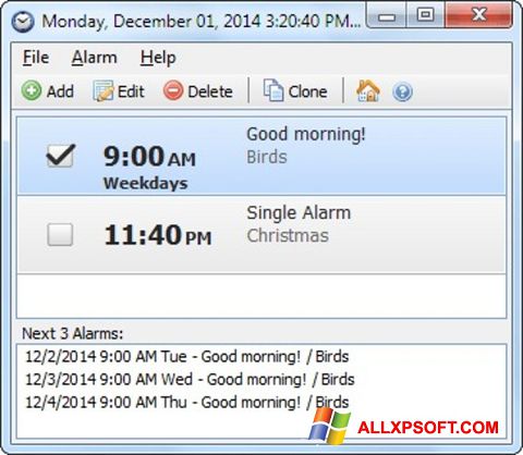 स्क्रीनशॉट Free Alarm Clock Windows XP