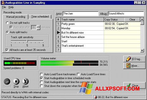 स्क्रीनशॉट Audiograbber Windows XP