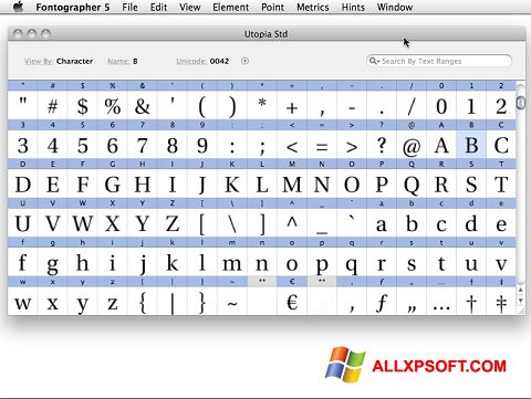 स्क्रीनशॉट Fontographer Windows XP