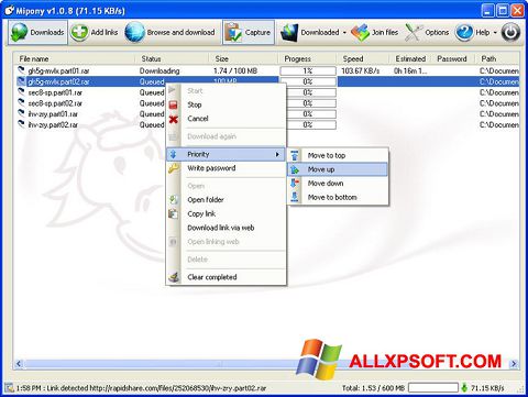 स्क्रीनशॉट Mipony Windows XP