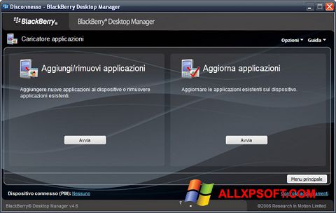 स्क्रीनशॉट BlackBerry Desktop Manager Windows XP