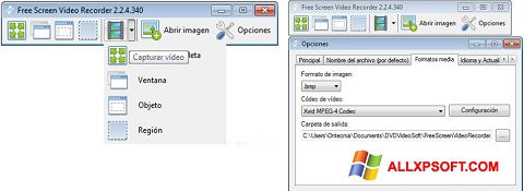 स्क्रीनशॉट Free Screen Video Recorder Windows XP