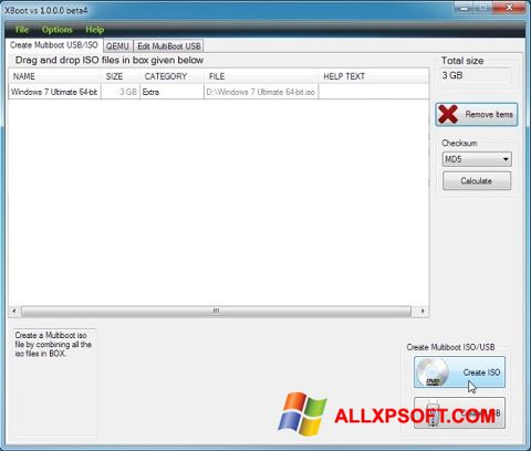 स्क्रीनशॉट XBoot Windows XP