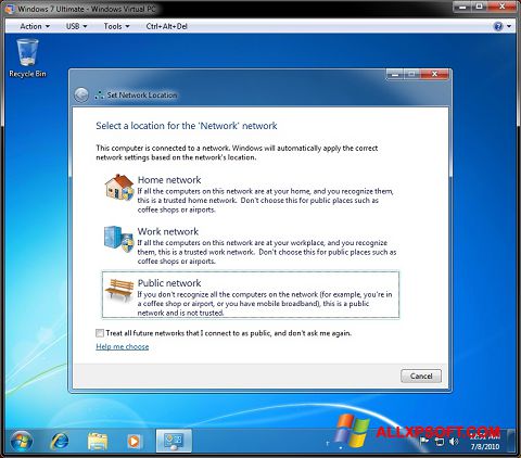 स्क्रीनशॉट Windows Virtual PC Windows XP