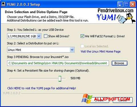 स्क्रीनशॉट YUMI Windows XP